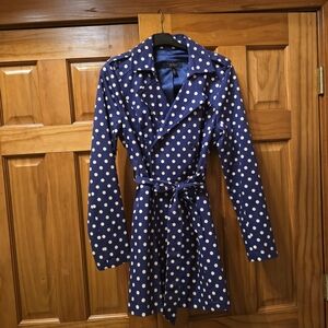 Jessica Simpson - Navy Blue Polka Dot Trench Coat